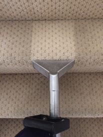 Stair Cleaning Tool In Action On Stair Carpet